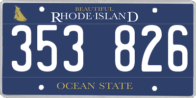 RI license plate 353826