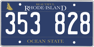 RI license plate 353828