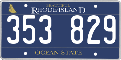 RI license plate 353829