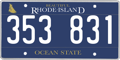 RI license plate 353831