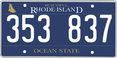 RI license plate 353837