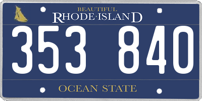 RI license plate 353840