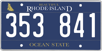 RI license plate 353841