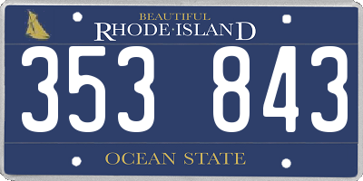 RI license plate 353843