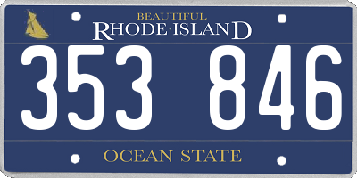 RI license plate 353846