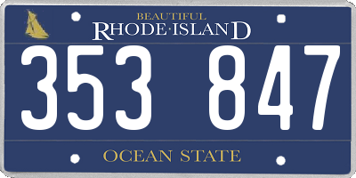 RI license plate 353847