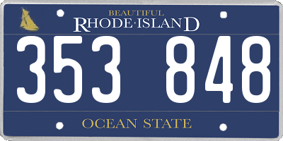 RI license plate 353848
