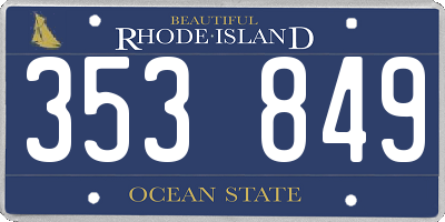 RI license plate 353849