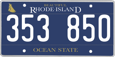 RI license plate 353850
