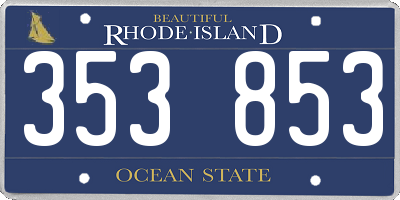 RI license plate 353853