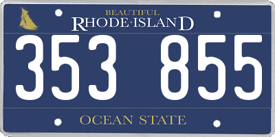 RI license plate 353855