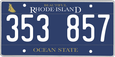 RI license plate 353857