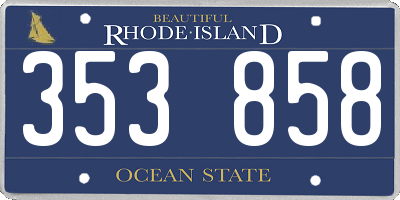 RI license plate 353858