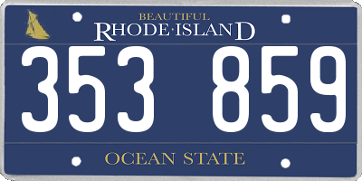 RI license plate 353859