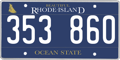 RI license plate 353860