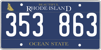 RI license plate 353863