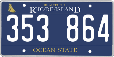 RI license plate 353864