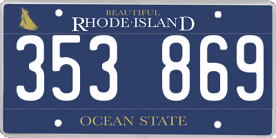 RI license plate 353869