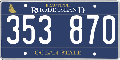 RI license plate 353870