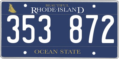 RI license plate 353872