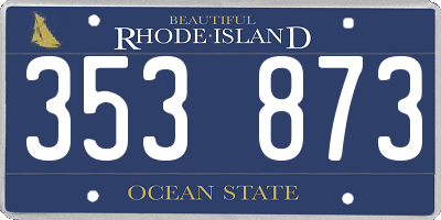 RI license plate 353873