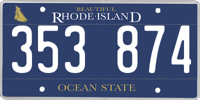 RI license plate 353874