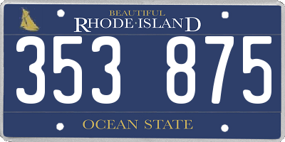 RI license plate 353875