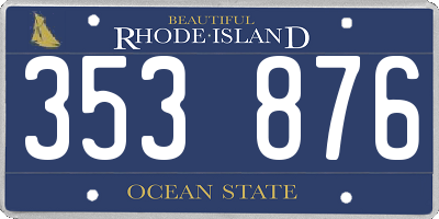 RI license plate 353876