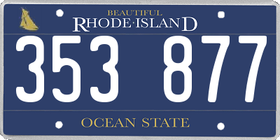 RI license plate 353877