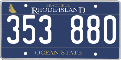 RI license plate 353880