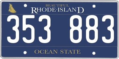 RI license plate 353883