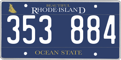 RI license plate 353884