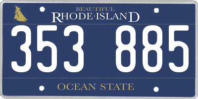 RI license plate 353885