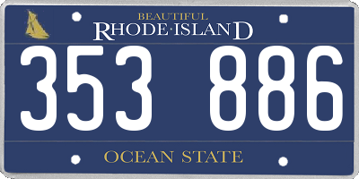 RI license plate 353886