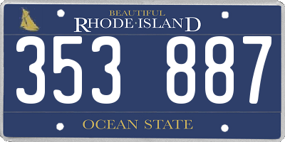 RI license plate 353887