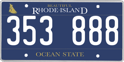 RI license plate 353888
