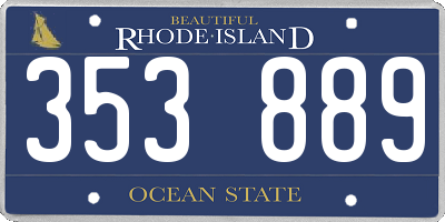 RI license plate 353889