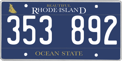 RI license plate 353892