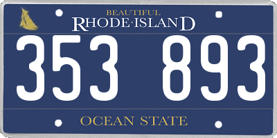 RI license plate 353893