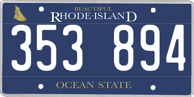 RI license plate 353894