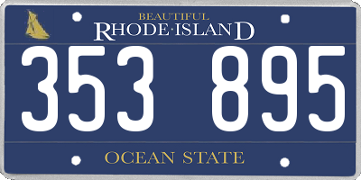 RI license plate 353895