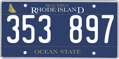 RI license plate 353897