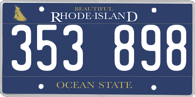 RI license plate 353898