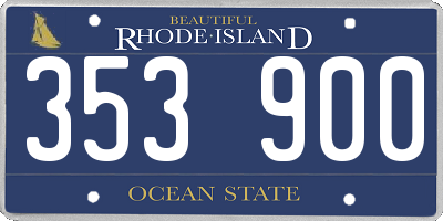 RI license plate 353900
