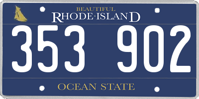 RI license plate 353902