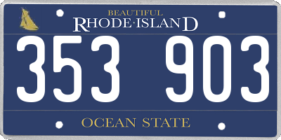 RI license plate 353903