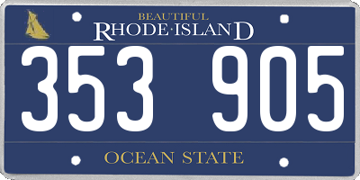 RI license plate 353905