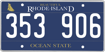 RI license plate 353906