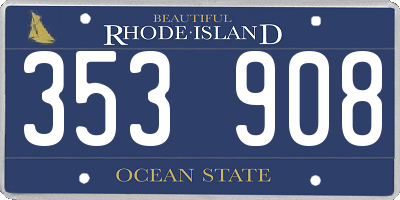 RI license plate 353908