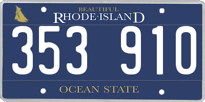 RI license plate 353910